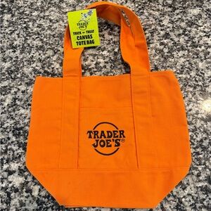 Trader Joe's Orange Canvas Tote Bag